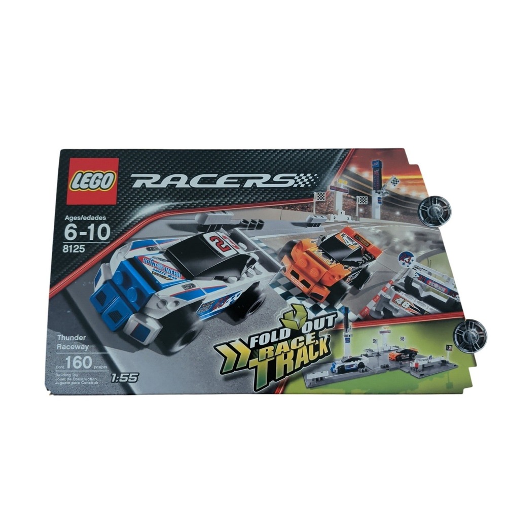 LEGO Racers 8125 Thunder Raceway Fold Out Track 160 Pcs Sealed Bags Open Box